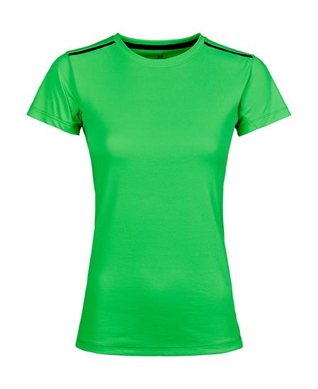 Funktions T-shirt TeeJays Luxury Dam med tryck Shocking Green