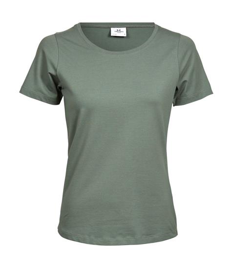 T-shirt TeeJays Stretch Dam med tryck Leaf Green